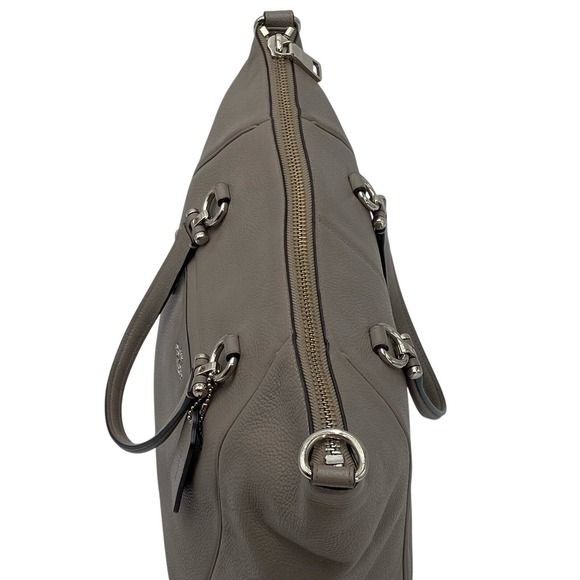 Coach Primrose Fog Gray Pebbled Leather Large Convertible Satchel 37934 - Picture 8 of 16